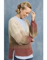 Patentstrikket sweater med dip-dye striber