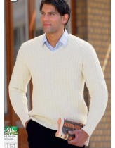 Raglanstrikket herretrøje i Sisu